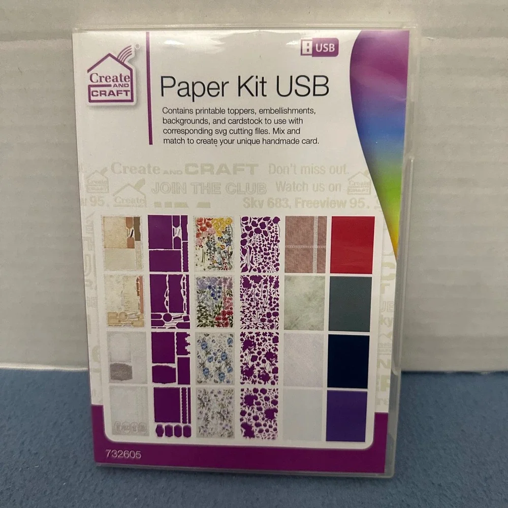 Create and Craft Paper Kit USB SVG Cutting Files Card Making Scrapbooking 732605